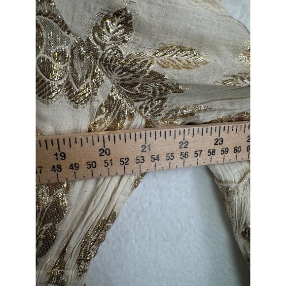 Me 2 Magic boho gold trim crochet embroidered maxi dress Goddess sz 2X - Picture 5 of 11